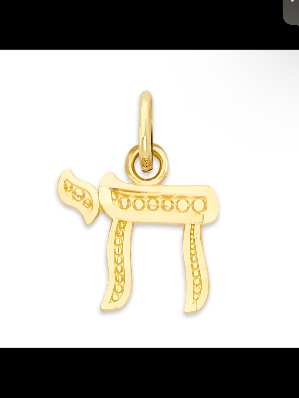 Gold Chai Symbol Pendant Necklace - Classic Gold Finish